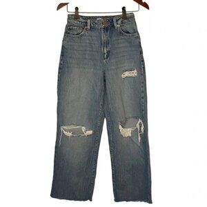 Garage Denim Wide Leg Distressed Jeans